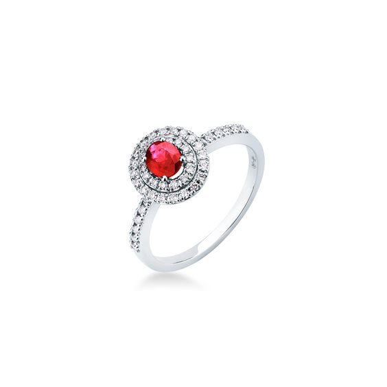 Anillo Mirco Visconti Mujer in Oro blanco Rubino 0.37 Ct AB777/R - AB777/R